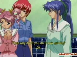 Japoniškas anime gauna spanked iki jos mergaitė